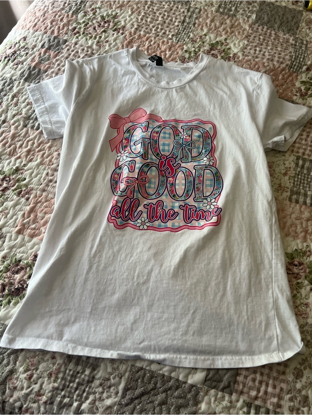 White Short-Sleeve Graphic Tee - Faith Message